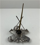 Vintage Line Cut Gutty Ball Pen & Ink Well Stand