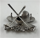 Vintage Line Cut Gutty Ball Pen & Ink Well Stand