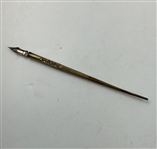 Vintage Line Cut Gutty Ball Pen & Ink Well Stand