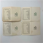 A Collection of Four Vintage Augusta National Golf Club Golf Scorecards
