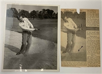 A Collection of Vintage Lloyd Mangrum Press Photographs and Newspaper Clippings