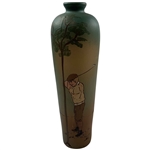 Weller Dickens Ware Pottery Vase with Golfing Scene