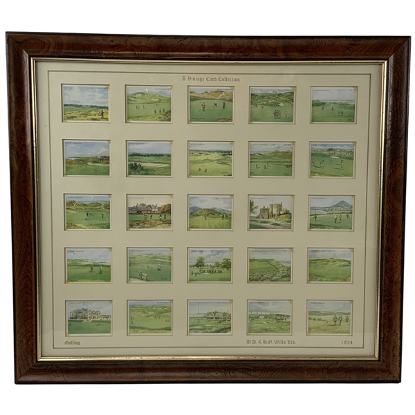 A Framed Set of 25 W.D. and H.O. Wills Ltd. Golfing Cigarette Cards, 1924