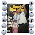 Fred Couples Signed Sports Illustrated April 20 1992 Magazine and Twelve Commemorative Logo Golf Balls JSA ALOA