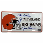 Cleveland Browns Souvenir License Plate Signed by Jim Brown, Otto Graham, and Marion Motley JSA ALOA