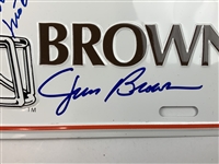 Cleveland Browns Souvenir License Plate Signed by Jim Brown, Otto Graham, and Marion Motley JSA ALOA