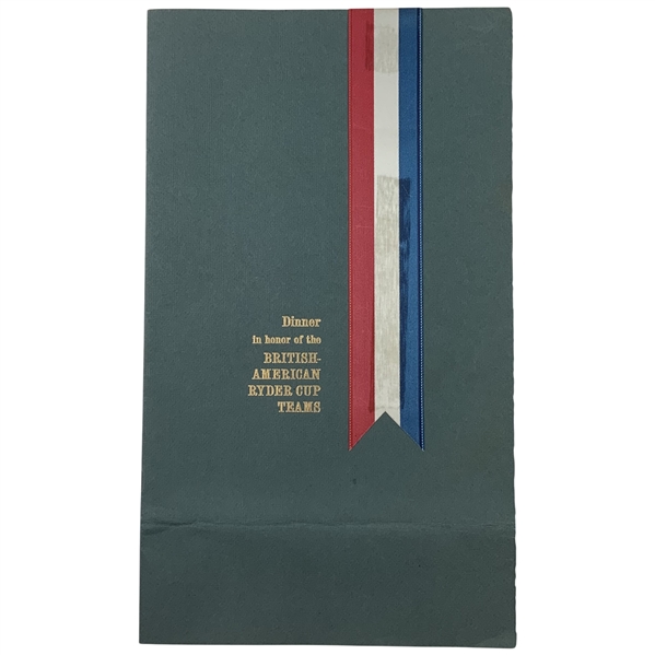 1963 Ryder Cup British-American Team Dinner Program and Menu