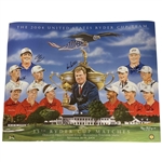 2004 US Team Signed Ryder Cup Matches Issued Poster JSA ALOA
