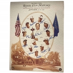 1999 United States Ryder Cup Team Signed Issued Poster includ. Payne & Tiger JSA ALOA