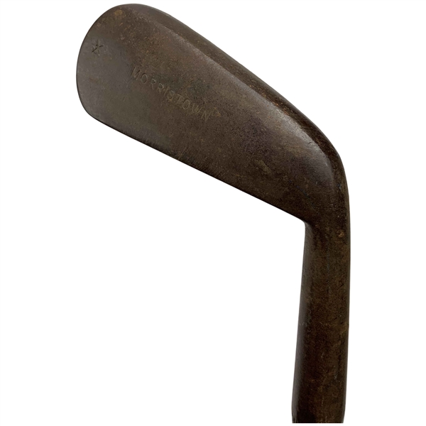 Antique Morristown Hickory-Shafted Smooth-Face Star Mark Iron Golf Club