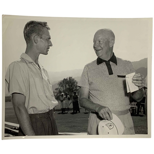 Original 1960 Photograph of President Dwight D. Eisenhower and Dick Goeckner at La Quinta Country Club