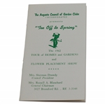 1962 Tee Off To Spring Augusta Garden Club Flower Placement Show Booklet