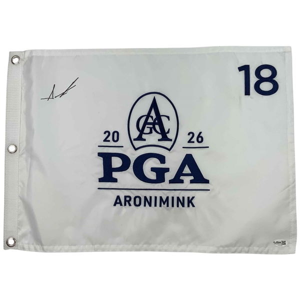 Aaron Rai Signed 2026 PGA Championship Aronimink Flag JSA #CS59379