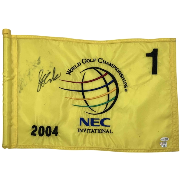 Stewart Cink Signed 2004 NEC WGC Championship Used Hole #1 Flag JSA #CM67187