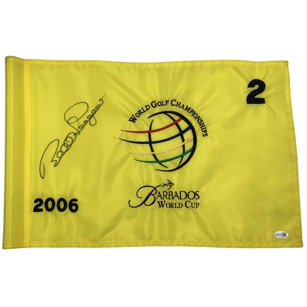 Bernhard Langer Signed 2006 World Golf Championships Barbados Match Used Flag JSA #CM67200