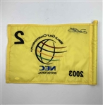 Darren Clarke Signed 2003 Match Used WGC NEC Invitational Flag JSA #CM67238