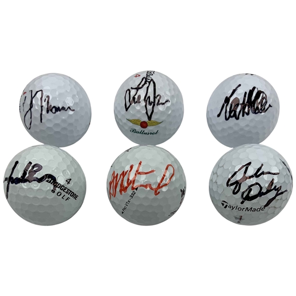 Daly, Spieth, Thomas, Janzen (Baltusrol), & 2 More Signed Golf Balls JSA ALOA