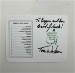 Watson, Thomas, Player & Lundquist Signed Augusta National Golf Club Scorecards JSA ALOA