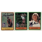 A Trio of Signed 1981 PGA Tour Golf Cards Featuring Lee Trevino, Johnny Miller, and Ben Crenshaw JSA ALOA