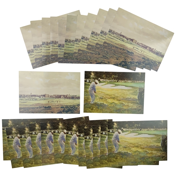 A Collection of USGA Museum and Library Art Exhibition Announcement Postcards, 1991-1992 - 24 total