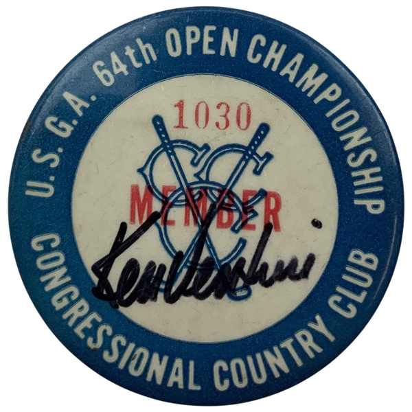 Ken Venturi Signed 1964 USGA 64th U.S. Open Championship Member Badge Congressional Country Club JSA ALOA