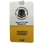 1999 PGA Championship Medinah Member Badge - Tiger Woods 2nd Major Win