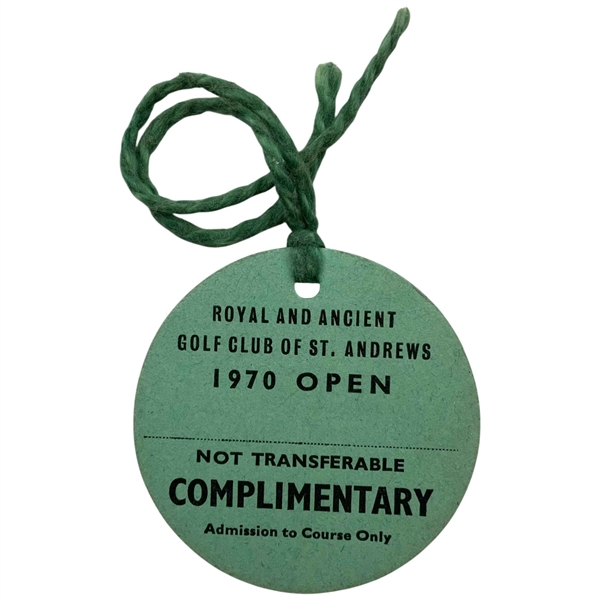 1970 Open Championship at St. Andrews Complimentary Ticket - Jack Nicklaus Win