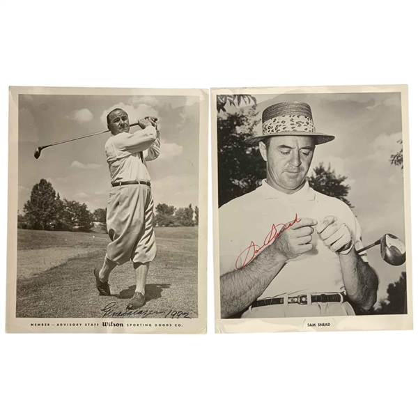 Gene Sarazen & Sam Snead Signed Vintage Mid-Century Wilson Staff Photos JSA ALOA