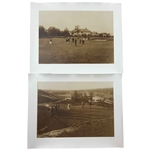 A Pair of Sepia Toned Gelatin Silver Prints Depicting Early Golfing Scenes at Pine Valley