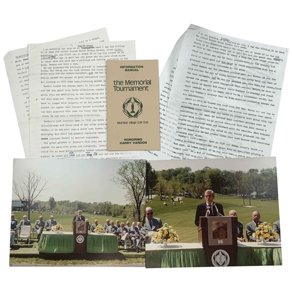 1981 Memorial Tournament Ephemera and Photographs from Pat Ward-Thomas Estate when he Honored Harry Vardon