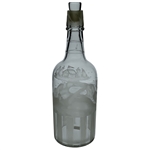 Hawkes Etched & Frosted 19th Hole Glass Golf Themed Decanter w/ Stopper