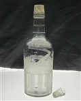 Hawkes Etched & Frosted 19th Hole Glass Golf Themed Decanter w/ Stopper