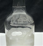 Hawkes Etched & Frosted 19th Hole Glass Golf Themed Decanter w/ Stopper