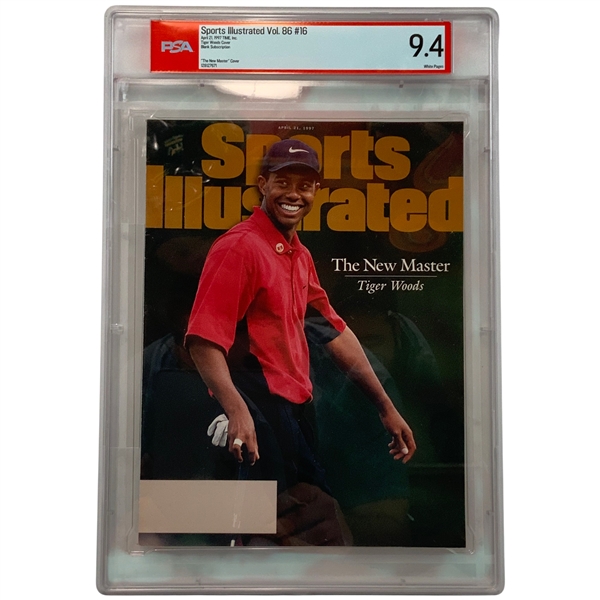 Tiger Woods Sports Illustrated 1997 The New Master Magazine PSA 9.4