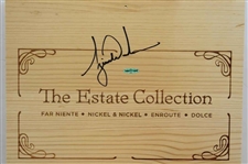Tiger Woods Signed Far Niente The Estate Collection Napa Valley Wood Wine Box #UAS17108