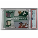 2021 Upper Deck SP Game Used Tour Gear Combos Jack Nicklaus and Tiger Woods Dual Relic Card #TG2NW PSA 9 Mint