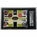 2012 Upper Deck SP Game Used Edition Tour Gear Quads TG4-LEGEND Tiger Woods Jack Nicklaus Arnold Palmer Byron Nelson SGC 9 Mint