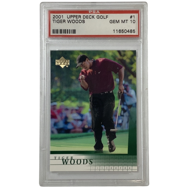 2001 Upper Deck Golf Tiger Woods Rookie Card #1 PSA Gem MT 10