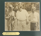 Babe Ruth, Bob Hope, Craig Wood & Vic Ghezzi Signed 1942 Exhibition Golf Match Ticket w/ Original Photo - Framed JSA ALOA