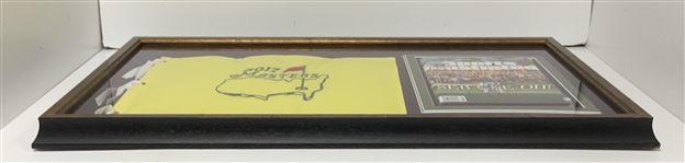 Sergio Garcia Signed Sports Illustrated Magazine and 2017 Masters Tournament Flag Framed Display JSA ALOA