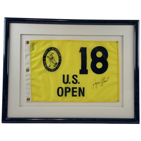 Payne Stewart Perfectly Signed 1999 US Open at Pinehurst Flag - Rare! - Framed JSA ALOA