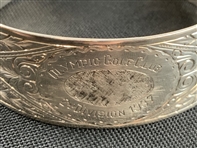 1937 Olympic Golf Club Second Division Sterling Silver Cuff Bracelet
