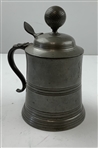 1898 Reed & Barton American Pewter Lidded Tankard w/ Gutty Ball Finial