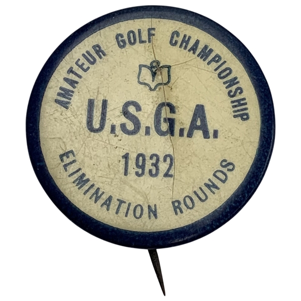 1932 USGA Amateur Golf Championship Elimination Rounds Contestant Badge