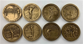 Limited Edition #126/240 Set - Eight Arnold Palmer My Eight Majors Bronze Finished Medals in Presentation Box