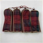 1950’s Set of Four St. Andrews Old Course Tartan Golf Club Headcovers