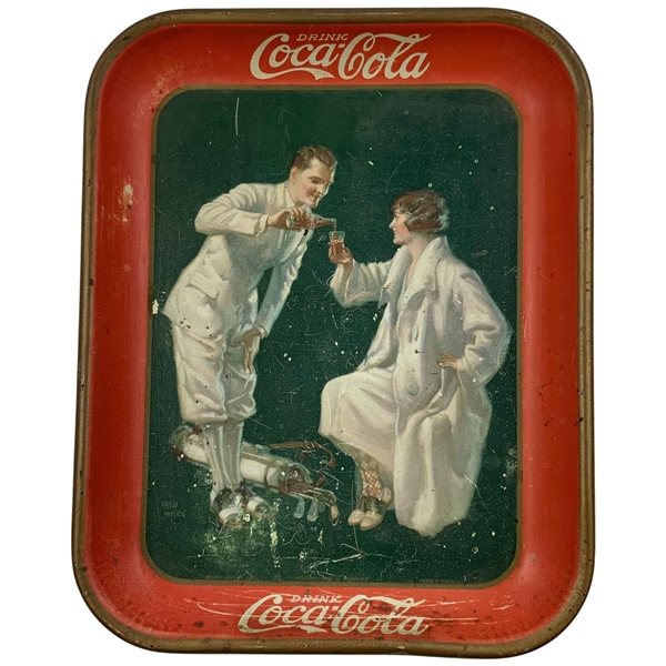 Circa 1926 Coca-Cola The Golfers Tin Lithograph Advertising Tip Tray - 13.5” x 10.5”