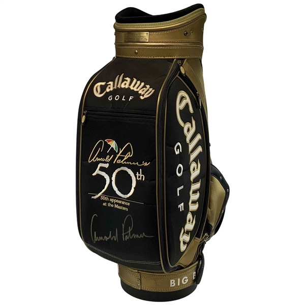 Callaway Golf Arnold Palmer Signed Limited Edition 50th Masters Appearance Staff Bag JSA #Z86573