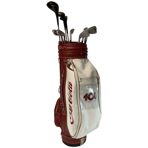 A Set of MacGregor Coca-Cola 100th Anniversary Centennial Celebration Golf Clubs and Staff Bag