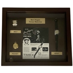 A Collection of Three Vintage Ben Hogan Timex Timepieces and Period Advertisement in Shadowbox Display